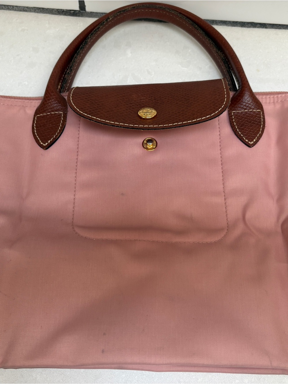Authentic Longchamp Antique Pink Nylon Tote